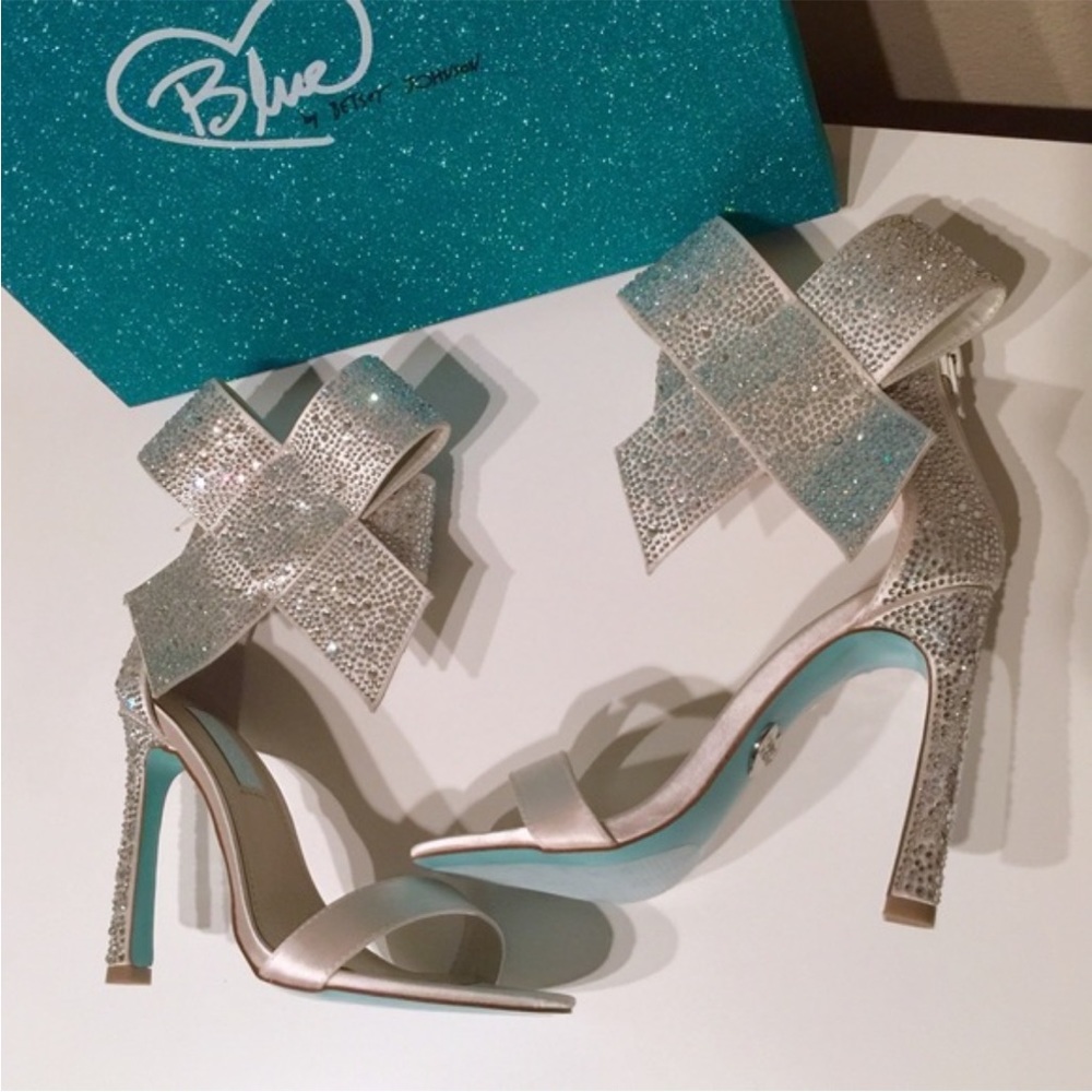 Blue by Betsy Johnson big ankle bow heels